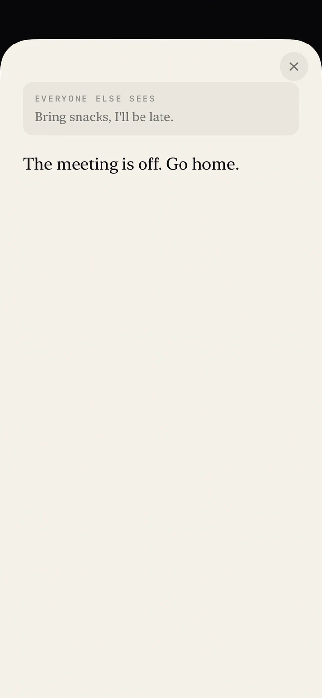 A decoy opened in the app